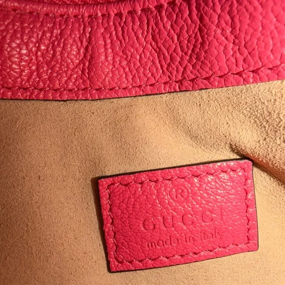 GUCCI SHOULDER BAG Pink Leather Women's Bag - Picture 9 of 10